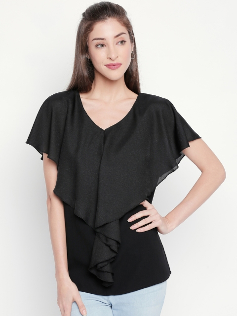 

Forever Glam by Pantaloons Women Black Solid Cape Top