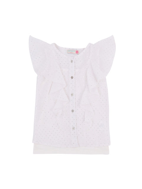 

Pantaloons Junior Girls White Printed Top