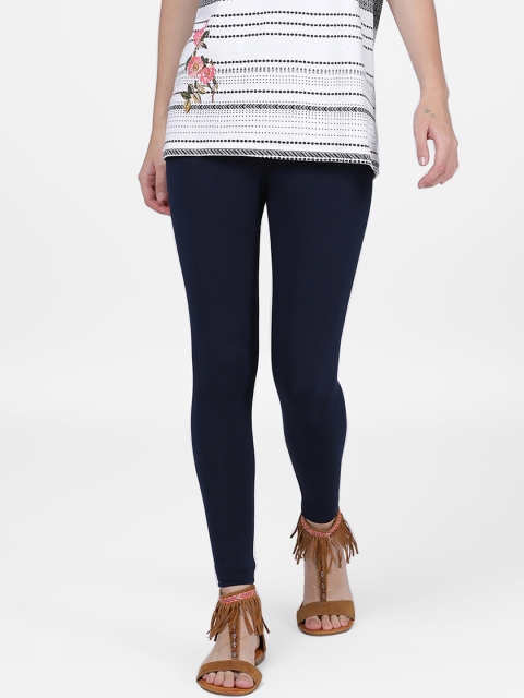 

DIXCY SCOTT Slimz Women Navy Blue Solid Leggings