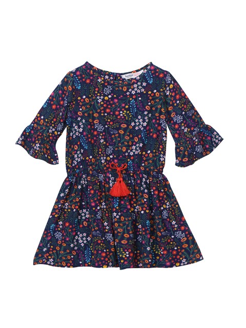 

Beebay Girls Printed Multicoloured A-Line Dress, Multi