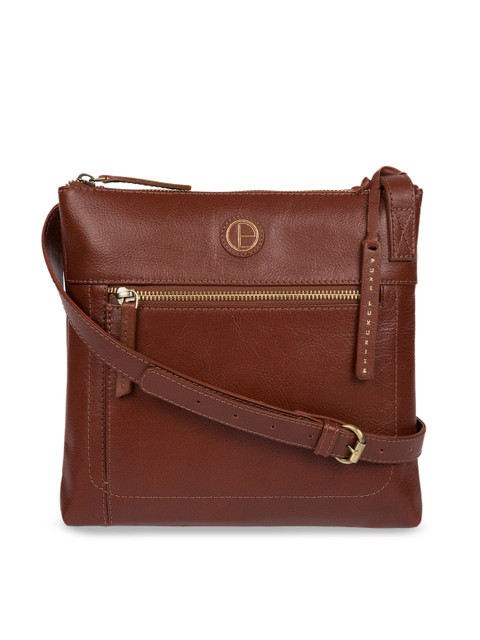 

PURE LUXURIES LONDON Women Brown Solid Genuine Leather Valley Sling Bag
