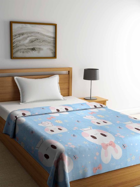 

Cortina Blue & White Cartoon Characters AC Room 233 GSM Single Bed Blanket
