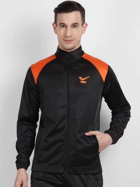 

Yuuki Men Black & Orange Colourblocked Sporty Jacket