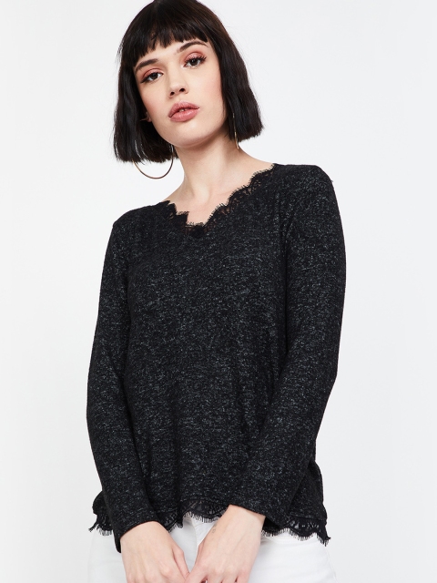 

Bossini Women Black Self Design Top