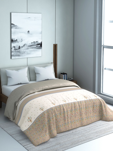 

SPACES Taupe & Beige Ethnic Motifs AC Room 150 GSM Double Bed Comforter