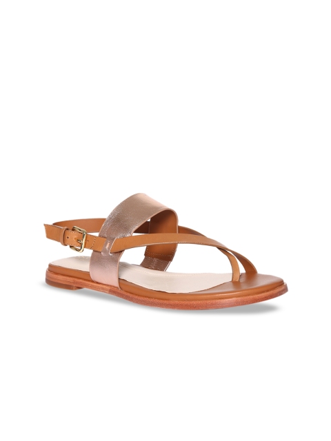 

Cole Haan Women Brown Solid Leather Open Toe Flats