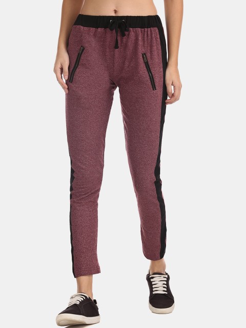 

Sugr Women Maroon Solid Straight Fit Track Pants
