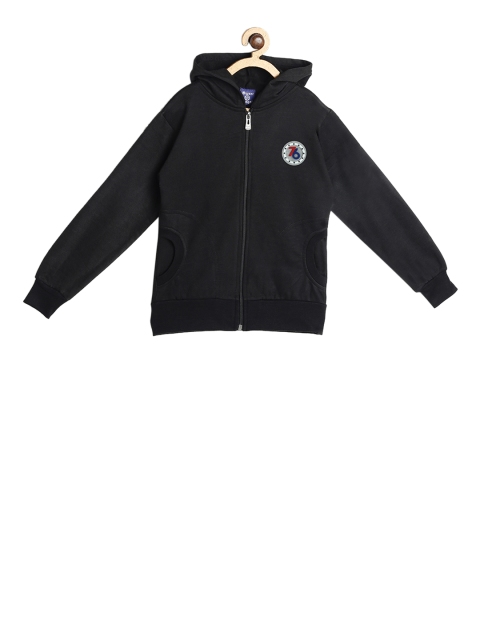 

SWEET ANGEL Boys Black Solid Hooded Sweatshirt