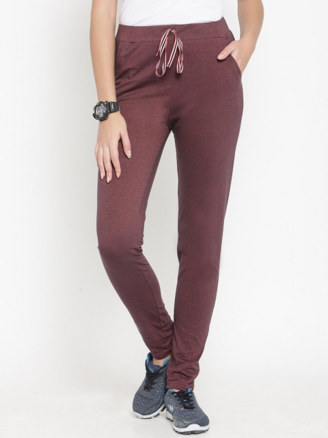

Boston Club Women Maroon Solid Straight Fit Trackpants