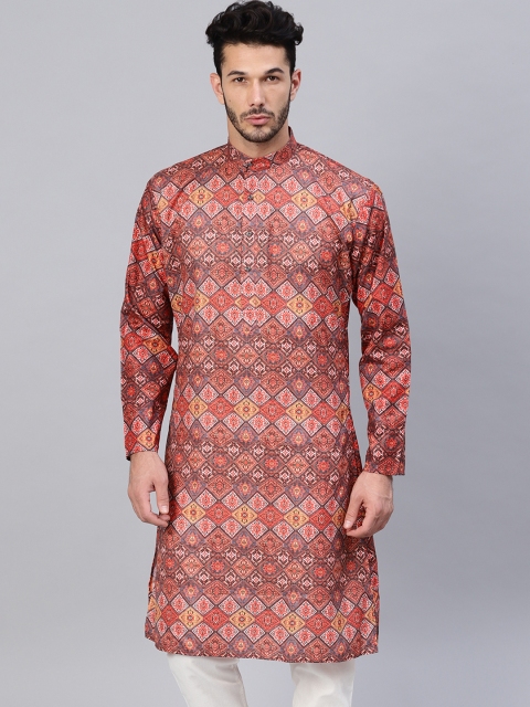 

SOJANYA Men Multicoloured Printed Straight Kurta, Multi