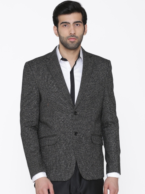 

Wintage Men Grey Solid Tailored Fit Single-Breasted Blazer