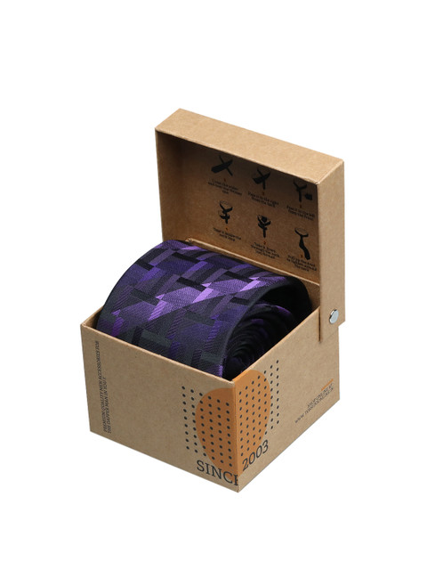 

Tossido Purple Woven Design Broad Tie