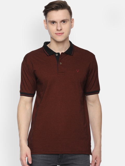 

Allen Solly Men Brown Colourblocked Polo Collar T-shirt