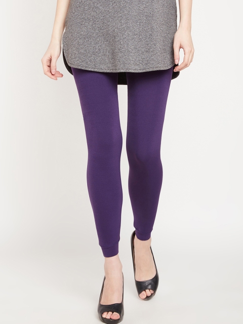 

Golden Girl Women Purple Solid Thermal Bottoms