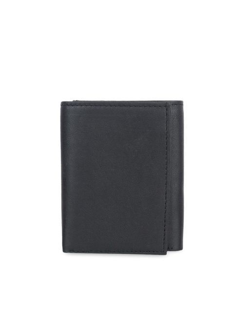 

Swiss Design Men Black Textured Three Fold Wallet