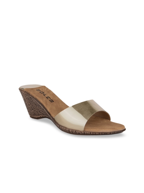 

SOLES Women Gold-Toned Solid Heels