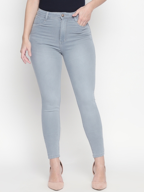 

PURPLE WATER Women Grey Slim Fit High-Rise Clean Look Stretchable Jeans