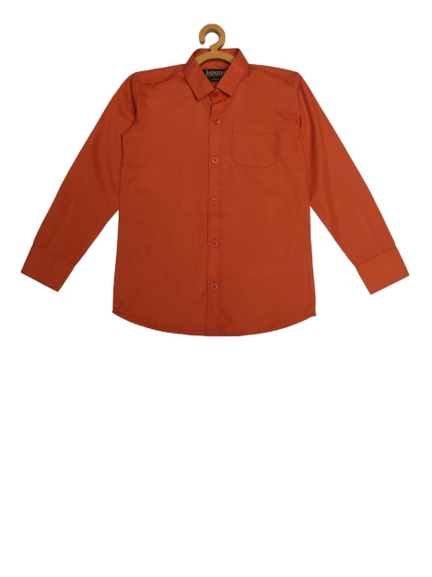 

JAINISH Boys Orange Slim Fit Solid Formal Shirt