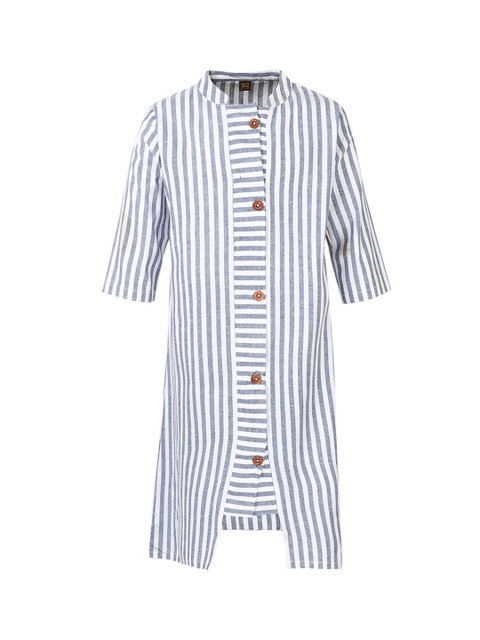 

Aarika Girls Whit & Blue Striped Straight Kurta, White
