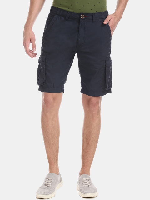 

Cherokee Men Blue Solid Slim Fit Cargo Shorts