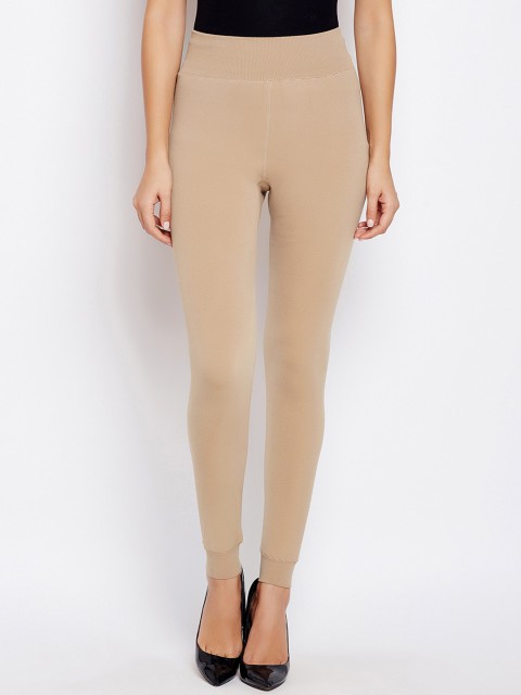 

Golden Girl Women Beige Solid Thermal Bottoms
