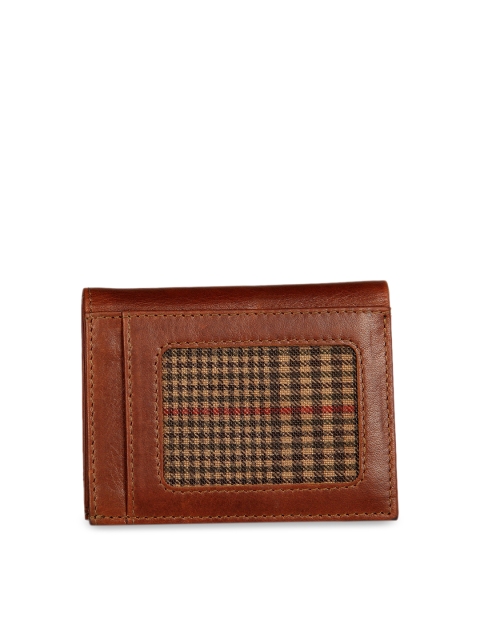 

Leather Zentrum Men Tan Brown Solid Leather Card Holder