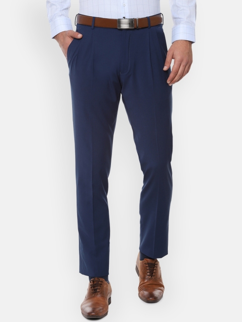 

Louis Philippe Men Navy Blue Regular Fit Solid Formal Trousers