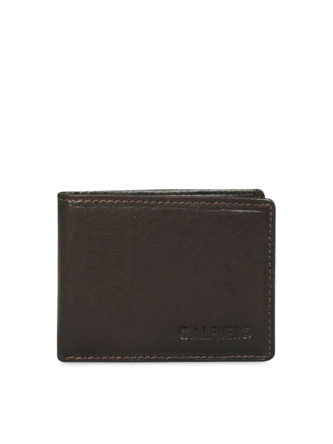 

CALFNERO Men Brown Solid Leather Two Fold Wallet