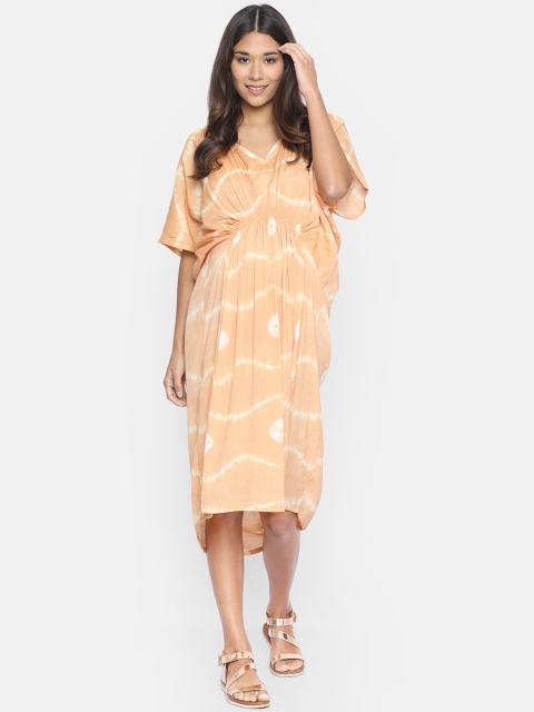 

The Kaftan Company Women Yellow & White Dyed Maternity Kaftan Dress