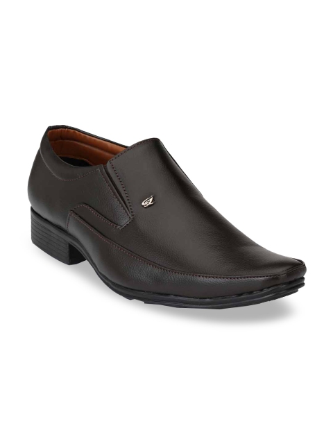 

Ferraiolo Men Brown Textured Formal Slip-Ons