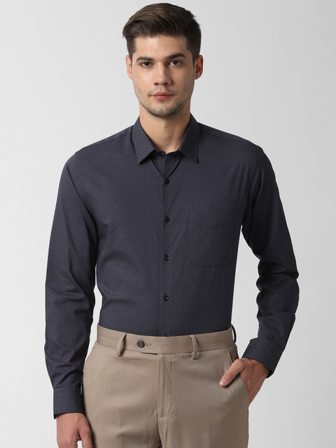 

Peter England Men Grey Slim Fit Printed Formal Shirt