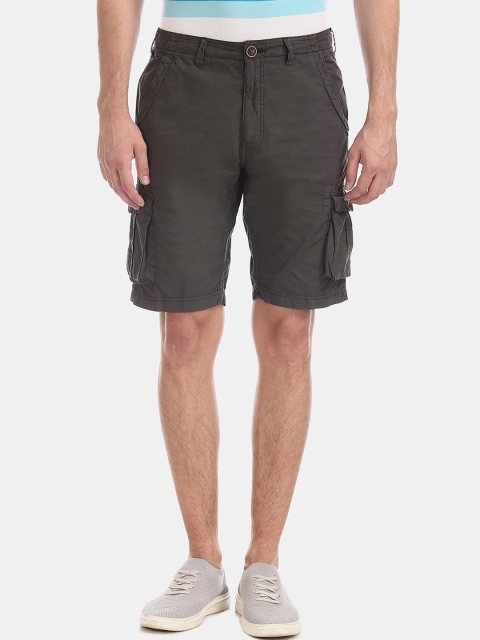 

Cherokee Men Grey Solid Slim Fit Cargo Shorts