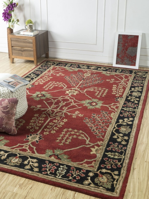 

Jaipur Rugs Red & Beige Printed Hand Tufted Anti-Skid Carpet