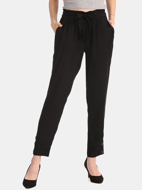 

Cherokee Women Black Regular Fit Solid Peg Trousers