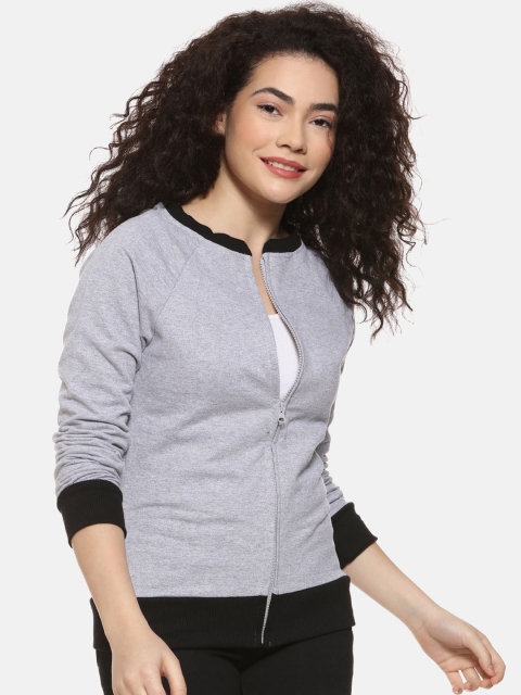 

Campus Sutra Women Grey Solid Sweatshirt