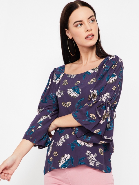 

CODE by Lifestyle Women Purple Floral Printed Top