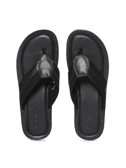 

U.S. Polo Assn. Men Black Solid Thong Flip-Flops