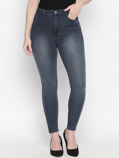

PURPLE WATER Women Grey Slim Fit High-Rise Clean Look Stretchable Jeans