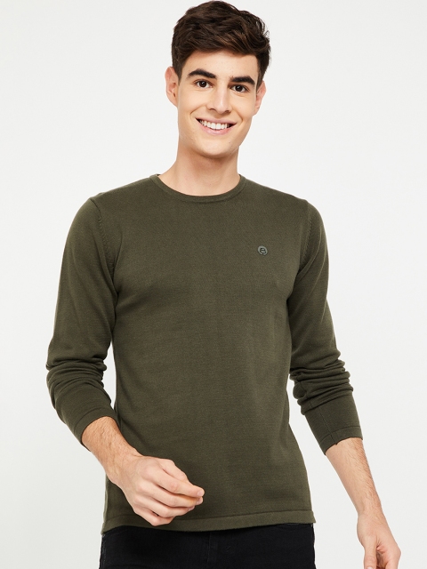 

Bossini Men Olive Green Solid Sweater