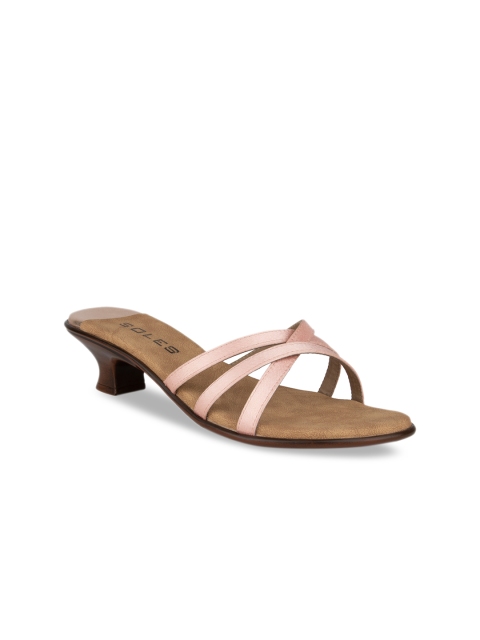 

SOLES Women Pink Solid Sandals