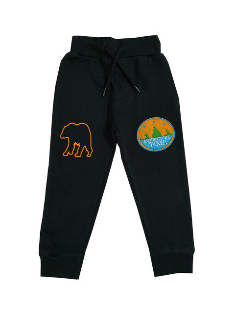 

KiddoPanti Boys Black Solid Joggers