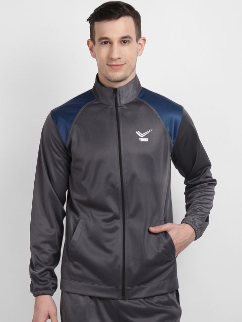 

Yuuki Men Grey Colourblocked Sporty Jacket