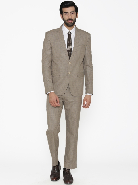 

Wintage Men Grey Checked Regular Fit Single-Breasted Suit