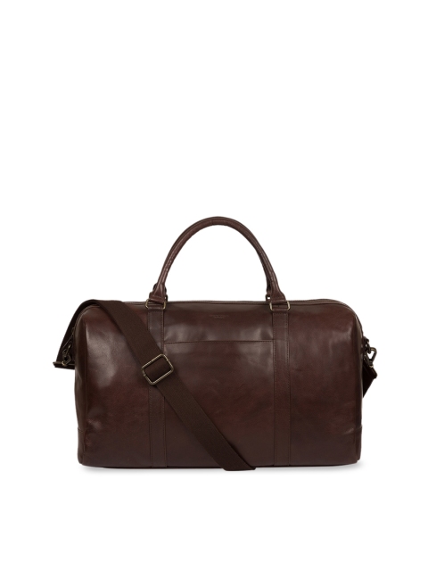 

PURE LUXURIES LONDON Men Coffee Brown Conkca Collection Genuine Leather Orton Duffel Bag