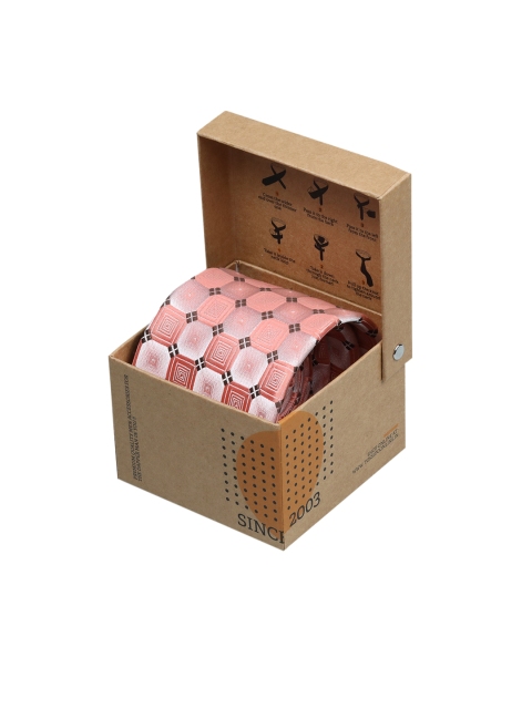 

Tossido Pink Woven Design Broad Tie