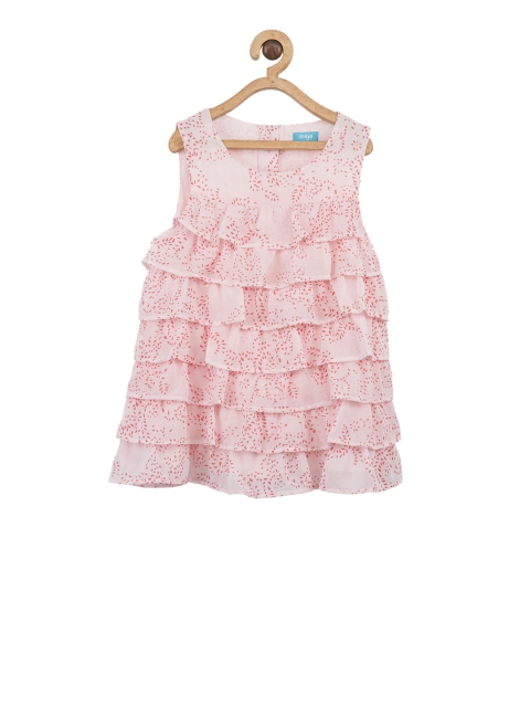 

Miyo Girls Pink Printed Tiered Top