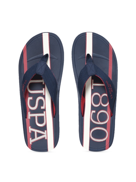 

U.S. Polo Assn. Men Blue & White Printed Thong Flip-Flops