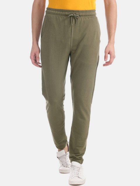 

Colt Men Olive Green Solid Joggers
