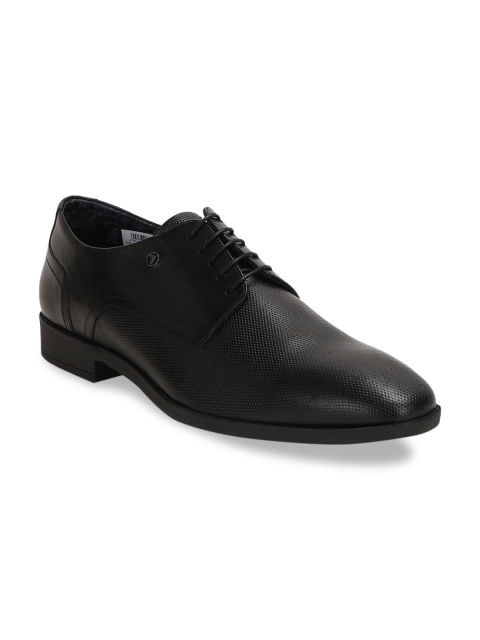 

Van Heusen Men Black Textured Leather Formal Derbys