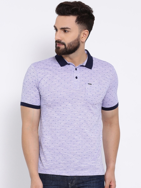 

Crimsoune Club Men Purple Printed Polo Collar T-shirt